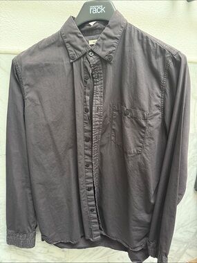 Men's Dark Charcoal Button-Down Shirt